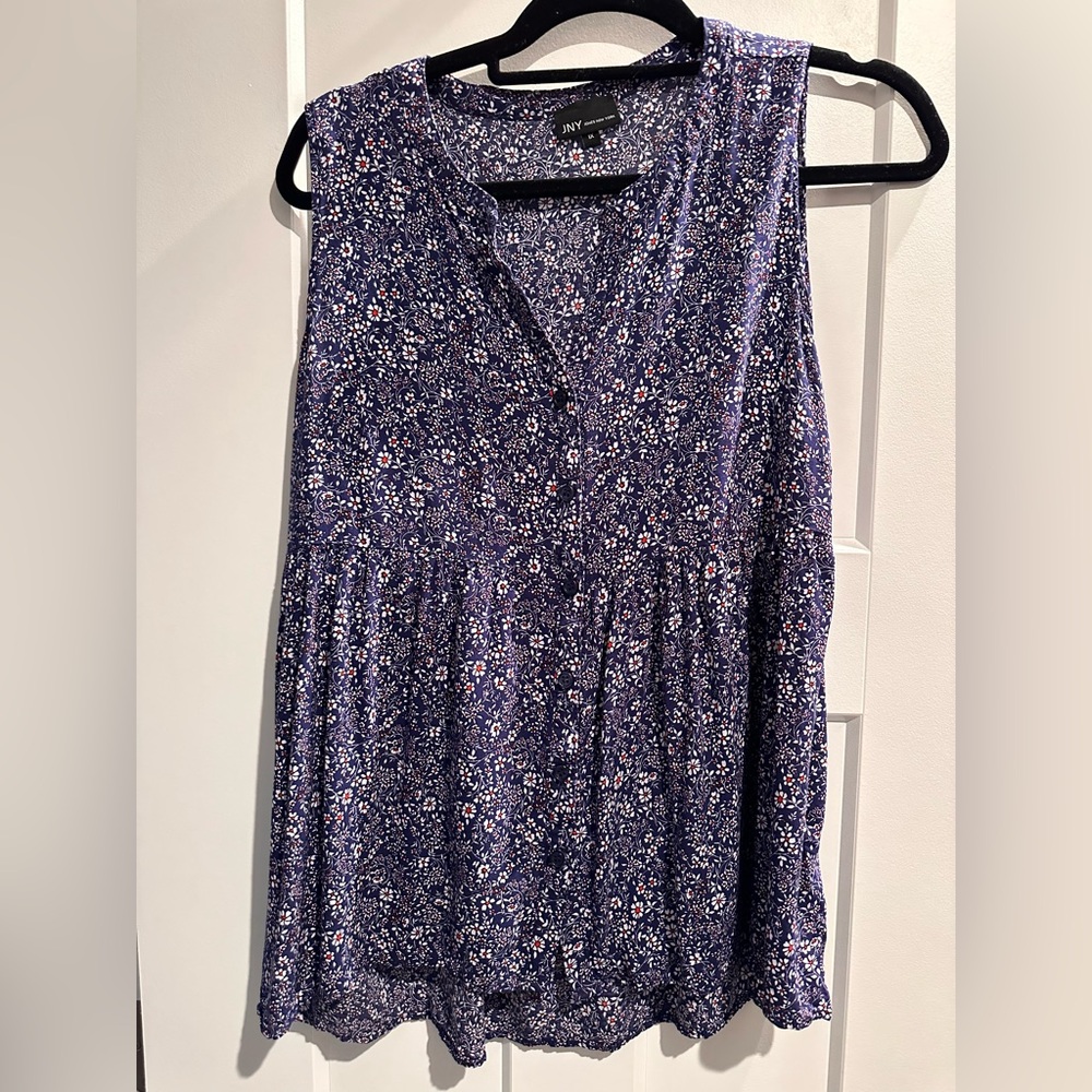 Jones New York Blue Floral Tank Top